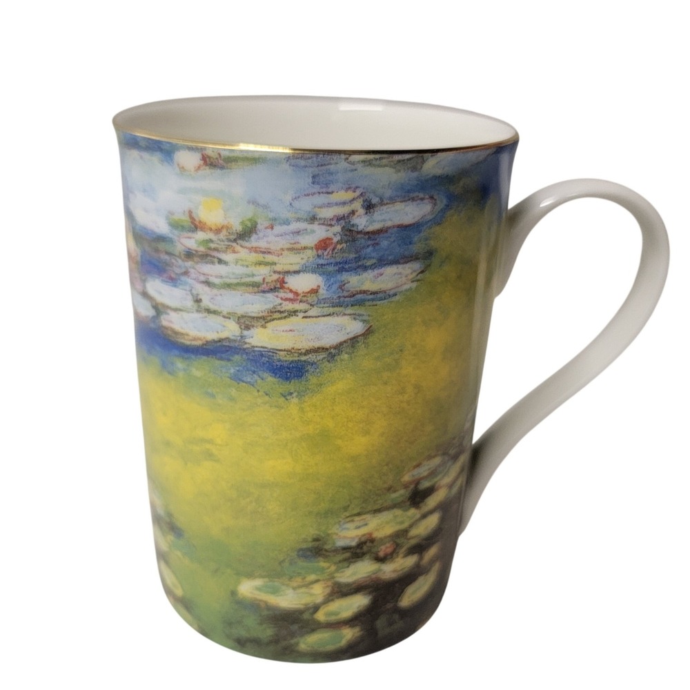 Stechcol Gracie Bone China Monet Water Lilies Coffee Mug Gold‎ Trim Art Series